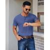 imageCOOFANDY Mens Henley Shirts Short Sleeve Fashion Casual TShirts Summer Button Basic TeeAzure Blue
