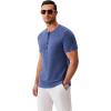 imageCOOFANDY Mens Henley Shirts Short Sleeve Fashion Casual TShirts Summer Button Basic TeeAzure Blue