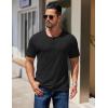 imageCOOFANDY Mens Henley Shirts Short Sleeve Fashion Casual TShirts Summer Button Basic TeeBlack