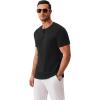imageCOOFANDY Mens Henley Shirts Short Sleeve Fashion Casual TShirts Summer Button Basic TeeBlack