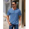 imageCOOFANDY Mens Henley Shirts Short Sleeve Fashion Casual TShirts Summer Button Basic TeeBlue
