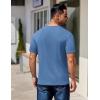 imageCOOFANDY Mens Henley Shirts Short Sleeve Fashion Casual TShirts Summer Button Basic TeeBlue