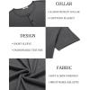 imageCOOFANDY Mens Henley Shirts Short Sleeve Fashion Casual TShirts Summer Button Basic TeeDark Grey