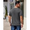 imageCOOFANDY Mens Henley Shirts Short Sleeve Fashion Casual TShirts Summer Button Basic TeeDark Grey