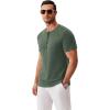 imageCOOFANDY Mens Henley Shirts Short Sleeve Fashion Casual TShirts Summer Button Basic TeeGreen