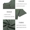 imageCOOFANDY Mens Henley Shirts Short Sleeve Fashion Casual TShirts Summer Button Basic TeeGreen