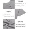 imageCOOFANDY Mens Henley Shirts Short Sleeve Fashion Casual TShirts Summer Button Basic TeeLight Grey