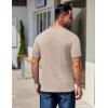 imageCOOFANDY Mens Henley Shirts Short Sleeve Fashion Casual TShirts Summer Button Basic TeeLight Khaki