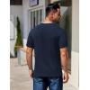imageCOOFANDY Mens Henley Shirts Short Sleeve Fashion Casual TShirts Summer Button Basic TeeNavy Blue