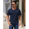 imageCOOFANDY Mens Henley Shirts Short Sleeve Fashion Casual TShirts Summer Button Basic TeeNavy Blue