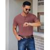 imageCOOFANDY Mens Henley Shirts Short Sleeve Fashion Casual TShirts Summer Button Basic TeeRed