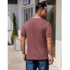 imageCOOFANDY Mens Henley Shirts Short Sleeve Fashion Casual TShirts Summer Button Basic TeeRed