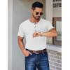 imageCOOFANDY Mens Henley Shirts Short Sleeve Fashion Casual TShirts Summer Button Basic TeeWhite
