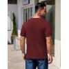 imageCOOFANDY Mens Henley Shirts Short Sleeve Fashion Casual TShirts Summer Button Basic TeeWine Red