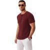 imageCOOFANDY Mens Henley Shirts Short Sleeve Fashion Casual TShirts Summer Button Basic TeeWine Red