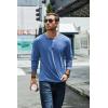 imageCOOFANDY Mens Henley TShirt Long Sleeve Casual Lightweight Pullover Shirts Soft Stretch Basic Tees Fall TopsBlue