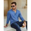 imageCOOFANDY Mens Henley TShirt Long Sleeve Casual Lightweight Pullover Shirts Soft Stretch Basic Tees Fall TopsBlue