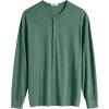 imageCOOFANDY Mens Henley TShirt Long Sleeve Casual Lightweight Pullover Shirts Soft Stretch Basic Tees Fall TopsGreen