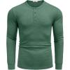 imageCOOFANDY Mens Henley TShirt Long Sleeve Casual Lightweight Pullover Shirts Soft Stretch Basic Tees Fall TopsGreen