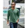 imageCOOFANDY Mens Henley TShirt Long Sleeve Casual Lightweight Pullover Shirts Soft Stretch Basic Tees Fall TopsGreen