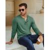imageCOOFANDY Mens Henley TShirt Long Sleeve Casual Lightweight Pullover Shirts Soft Stretch Basic Tees Fall TopsGreen