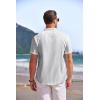 imageCOOFANDY Mens Linen Henley Shirt Short Sleeve Casual Summer Beach Hippie T ShirtsStriped White