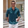 imageCOOFANDY Mens Long Sleeve Button Down Shirts Casual Untucked Shirts for Men Dress Shirts Wedding ShirtsBlue