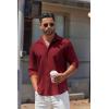imageCOOFANDY Mens Long Sleeve Button Down Shirts Casual Untucked Shirts for Men Dress Shirts Wedding ShirtsBurgundy