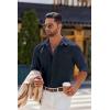 imageCOOFANDY Mens Long Sleeve Button Down Shirts Casual Untucked Shirts for Men Dress Shirts Wedding ShirtsDark Blue
