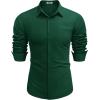 imageCOOFANDY Mens Long Sleeve Button Down Shirts Casual Untucked Shirts for Men Dress Shirts Wedding ShirtsDark Green