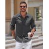 imageCOOFANDY Mens Long Sleeve Button Down Shirts Casual Untucked Shirts for Men Dress Shirts Wedding ShirtsDark Grey
