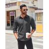imageCOOFANDY Mens Long Sleeve Button Down Shirts Casual Untucked Shirts for Men Dress Shirts Wedding ShirtsDark Grey