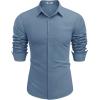 imageCOOFANDY Mens Long Sleeve Button Down Shirts Casual Untucked Shirts for Men Dress Shirts Wedding ShirtsGrey Blue