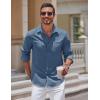 imageCOOFANDY Mens Long Sleeve Button Down Shirts Casual Untucked Shirts for Men Dress Shirts Wedding ShirtsGrey Blue
