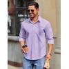 imageCOOFANDY Mens Long Sleeve Button Down Shirts Casual Untucked Shirts for Men Dress Shirts Wedding ShirtsLavender