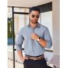 imageCOOFANDY Mens Long Sleeve Button Down Shirts Casual Untucked Shirts for Men Dress Shirts Wedding ShirtsLight Bluediamond