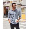 imageCOOFANDY Mens Long Sleeve Button Down Shirts Casual Untucked Shirts for Men Dress Shirts Wedding ShirtsLight Bluediamond