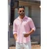 imageCOOFANDY Mens Long Sleeve Button Down Shirts Casual Untucked Shirts for Men Dress Shirts Wedding ShirtsPink