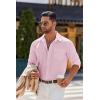 imageCOOFANDY Mens Long Sleeve Button Down Shirts Casual Untucked Shirts for Men Dress Shirts Wedding ShirtsPink