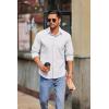 imageCOOFANDY Mens Long Sleeve Button Down Shirts Casual Untucked Shirts for Men Dress Shirts Wedding ShirtsTrianglewhite