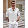 imageCOOFANDY Mens Long Sleeve Button Down Shirts Casual Untucked Shirts for Men Dress Shirts Wedding ShirtsWhite Semicircle