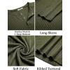 imageCOOFANDY Mens Muscle TShirt Slim Fit Long Sleeve Henley Shirts Casual Gym Workout Athletic Tee ShirtsArmy Green