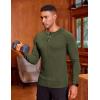 imageCOOFANDY Mens Muscle TShirt Slim Fit Long Sleeve Henley Shirts Casual Gym Workout Athletic Tee ShirtsArmy Green
