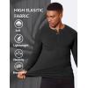 imageCOOFANDY Mens Muscle TShirt Slim Fit Long Sleeve Henley Shirts Casual Gym Workout Athletic Tee ShirtsBlack