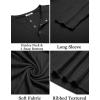 imageCOOFANDY Mens Muscle TShirt Slim Fit Long Sleeve Henley Shirts Casual Gym Workout Athletic Tee ShirtsBlack