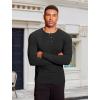 imageCOOFANDY Mens Muscle TShirt Slim Fit Long Sleeve Henley Shirts Casual Gym Workout Athletic Tee ShirtsBlack