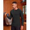 imageCOOFANDY Mens Muscle TShirt Slim Fit Long Sleeve Henley Shirts Casual Gym Workout Athletic Tee ShirtsBlack