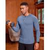 imageCOOFANDY Mens Muscle TShirt Slim Fit Long Sleeve Henley Shirts Casual Gym Workout Athletic Tee ShirtsBlue