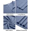 imageCOOFANDY Mens Muscle TShirt Slim Fit Long Sleeve Henley Shirts Casual Gym Workout Athletic Tee ShirtsBlue