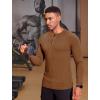 imageCOOFANDY Mens Muscle TShirt Slim Fit Long Sleeve Henley Shirts Casual Gym Workout Athletic Tee ShirtsBrown
